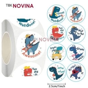 [KODE 243]  Stiker REWARD / Label segel DINOSAURUS 2.5cm (10pcs)