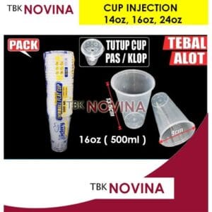[ 25pcs ] CUP INJECTION / GELAS INJEKSI 16oz 500ml