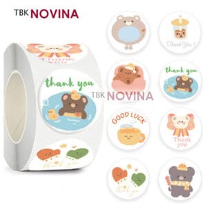 [KODE 180] STIKER ANAK THANK YOU CUTE / STIKER LABEL SEGEL 2.5cm
