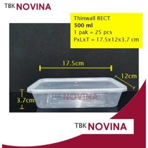 [25PCS] Thinwall 500ml Kotak Plastik Per Pack Food Container Murah
