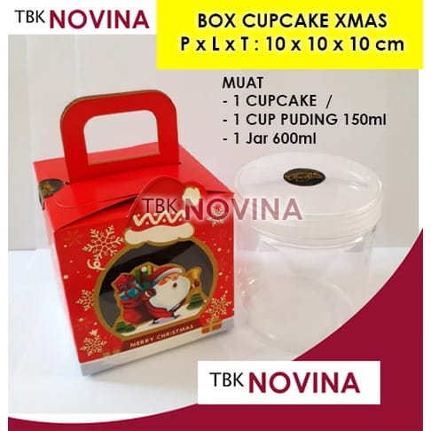 KOTAK KUE NATAL CUPCAKE PUDING / BOX KUE NATAL / KOTAK NATAL CUPCAKE PUDING JAR / KOTAK KUE - Image 4