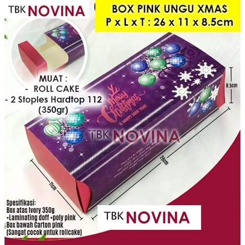 KOTAK KUE NATAL/ BOX CAKE BOLU GULUNG MERRY CHRISTMAS / BOX BROWNIES KUE NATAL - Image 2