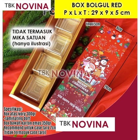KOTAK KUE NATAL/ BOX CAKE BOLU GULUNG MERRY CHRISTMAS / BOX BROWNIES KUE NATAL - Image 3