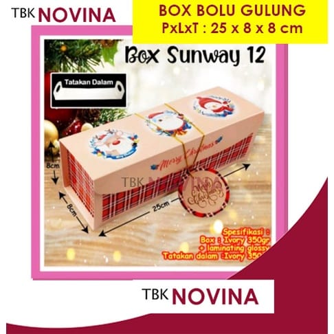KOTAK KUE NATAL/ BOX CAKE BOLU GULUNG MERRY CHRISTMAS / BOX BROWNIES KUE NATAL - Image 8