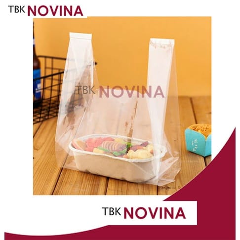KANTONG PLASTIK BENING TRANSPARAN COCOK UNTUK TAKE AWAY TAKEAWAY HD PE PEX - Image 2