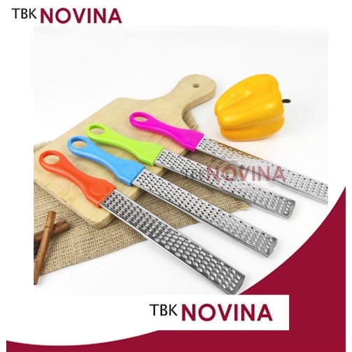 Parutan Keju Stainless Steel Panjang dengan Gagang Plastik Warna - Image 2