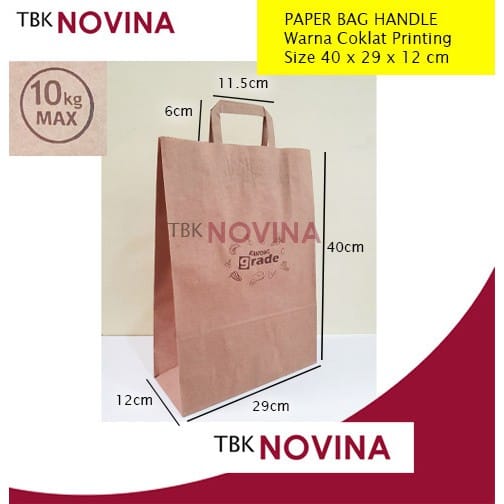 PAPER BAG COKLAT / TAS KANTONG KERTAS / GROCERY BAG PRINTING GRADE - Image 2