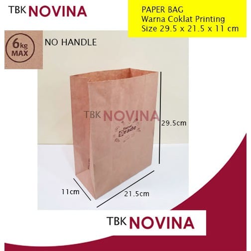 PAPER BAG COKLAT / TAS KANTONG KERTAS / GROCERY BAG PRINTING GRADE - Image 4
