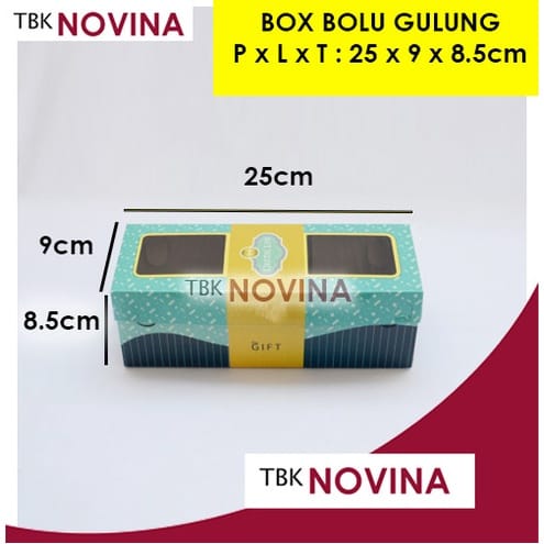 KOTAK KUE BOLU GULUNG/ BOX CAKE BOLU/ DUS BOLU KUE ULANG TAHUN GRETEL LUX - Image 2