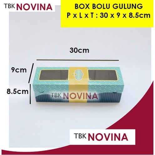 KOTAK KUE BOLU GULUNG/ BOX CAKE BOLU/ DUS BOLU KUE ULANG TAHUN GRETEL LUX - Image 3