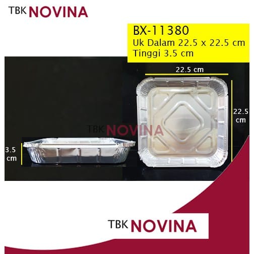 BX-11380 ALUMINIUM FOIL KOTAK WADAH NASI ROTI CAKE PAI NASI MENTAI MACARONI SPAGHETI LASAGNA PASTEL TUTUP - Image 2