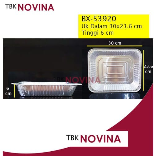 BX-53920 ALUMINIUM FOIL KOTAK WADAH CUP ROTI CAKE PAI MENTAI MACARONI SPAGHETI LASAGNA PASTEL TUTUP - Image 2