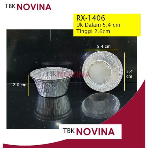 RX-1406 ALUMINIUM FOIL KOTAK WADAH CUP MINI CAKE PAI SUSU MACARONI SPAGHETI LASAGNA PASTEL TUTUP - Image 2