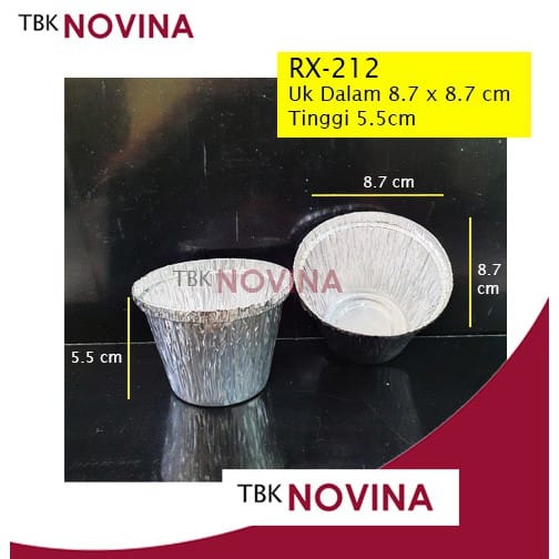 RX-212 ALUMINIUM FOIL KOTAK WADAH CUP ZUPPA SOUP ROTI CAKE PAI MACARONI SPAGHETI LASAGNA PASTEL TUTUP - Image 2