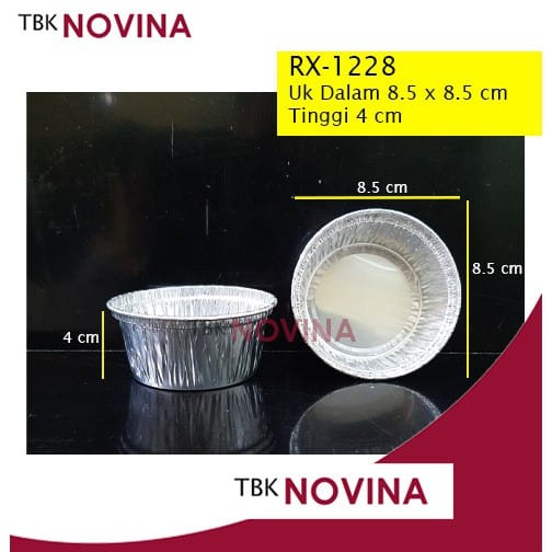RX-1228 ALUMINIUM FOIL KOTAK WADAH CUP ROTI CAKE PAI MENTAI MACARONI SPAGHETI LASAGNA PASTEL TUTUP - Image 2