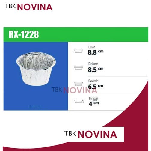 RX-1228 ALUMINIUM FOIL KOTAK WADAH CUP ROTI CAKE PAI MENTAI MACARONI SPAGHETI LASAGNA PASTEL TUTUP - Image 3