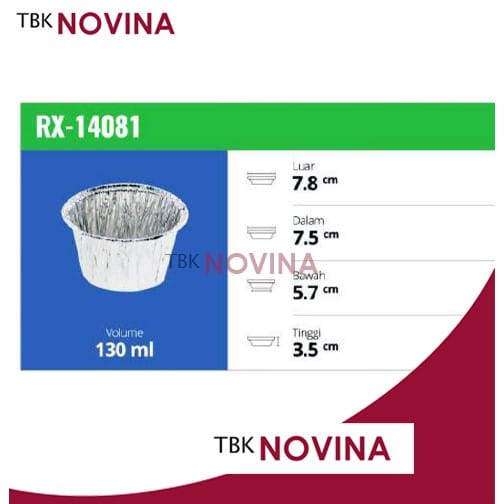 RX-14081 ALUMINIUM FOIL KOTAK WADAH CUP ROTI CAKE PAI MENTAI MACARONI SPAGHETI LASAGNA PASTEL TUTUP - Image 2