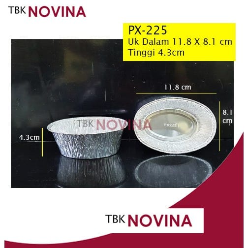 PX-225 / OX-225 ALUMINIUM FOIL KOTAK WADAH CUP ROTI CAKE PAI MENTAI MACARONI SPAGHETI LASAGNA PASTEL TUTUP - Image 2