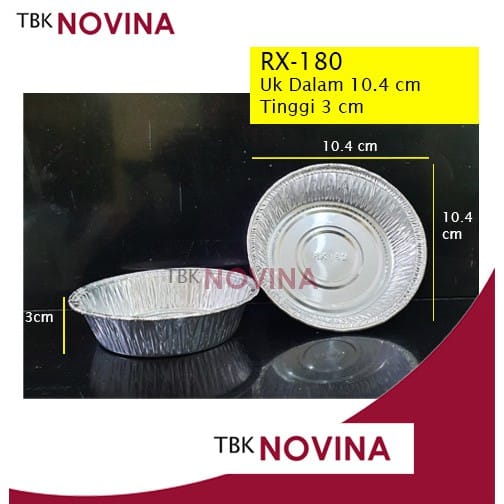RX-180 ALUMINIUM FOIL KOTAK WADAH CUP ROTI CAKE PAI MENTAI MACARONI SPAGHETI LASAGNA PASTEL TUTUP - Image 2