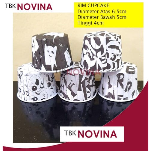 KERTAS CUPCAKE CUPCASE BLACK & WHITE / KERTAS ALAS MUFFIN MUFIN BOLU / RIM CUPCAKE