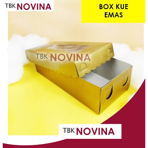 KOTAK KUE EMAS PANJANG / BOX CAKE KUE TART GOLD / BOX KUE ULANG TAHUN - Image 2