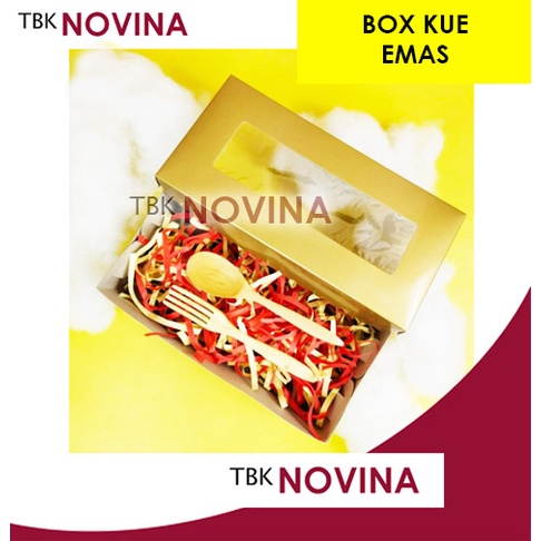 KOTAK KUE EMAS PANJANG / BOX CAKE KUE TART GOLD / BOX KUE ULANG TAHUN - Image 3