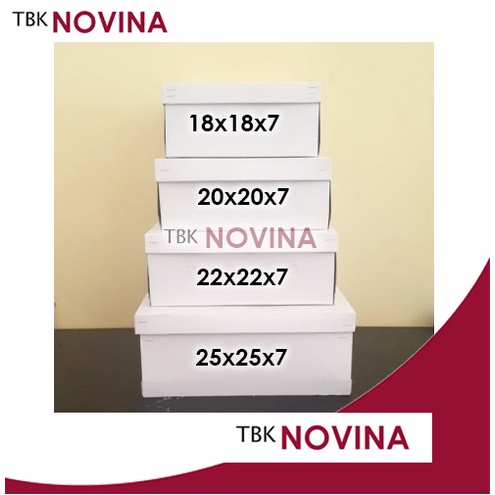 KOTAK KUE PUTIH STEPLES / DUS KUE PUTIH / BOX KUE TART ULANG TAHUN SIZE 22 & 25
