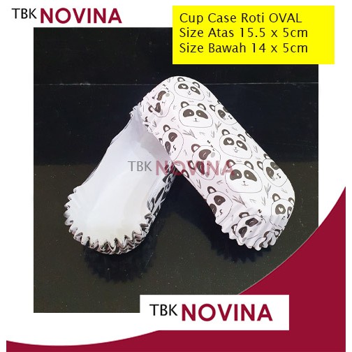 Oval Cup Case Roti / Paper Cup Oval / Kertas Alas Roti Motif BLACK WHITE- Kertas Cup Roti Oval - Image 2