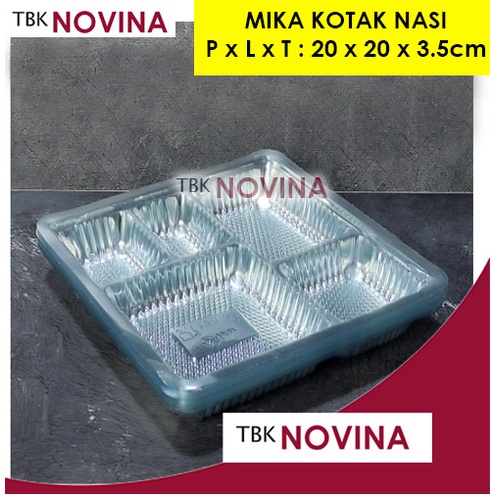 Mika Sekat Nasi Box / Mika Nasi Kotak Sekat 5 Ukuran 20 x 20 cm Fito