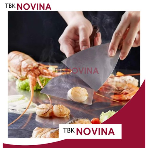 Spatula Kape Crepes Tepanyaki stainless gagang kayu / martabak pizza roti bakar kebab - Image 6