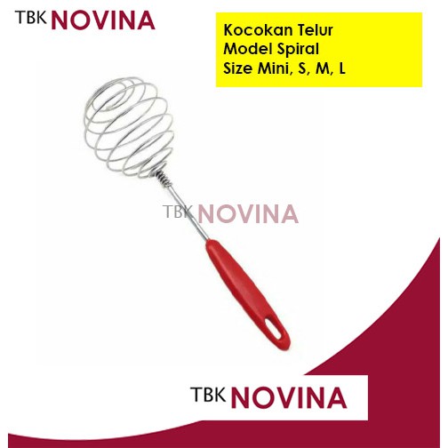 Whisk Kocokan Telur 4 Ukuran Spiral/ Kocokan Adonan / Mixer Tangan Pengocok Telur Adonan Kue Pancake - Image 3
