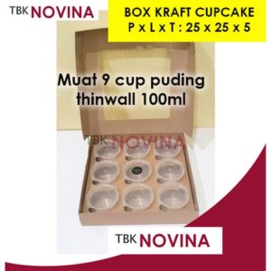 BOX KRAFT CUPCAKE 9 / BOX CUP PUDING 9
