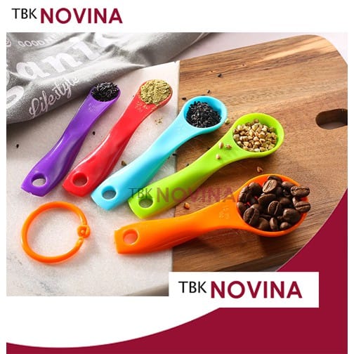 SENDOK TAKAR Set 5 in1 Warna - Measuring Spoon Sendok Ukur Bumbu Tepung Air - Image 2