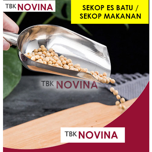SEKOP STAINLESS / SEKOP ES BATU KOPI KACANG TEPUNG/ ICE SHOVEL STAINLESS STEEL / SEKOP - Image 3