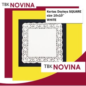 [100 Pcs] Kertas Doyleys SQUARE / doilies / doily kotak 10" x 10" (Putih) - Kertas Renda / Persegi