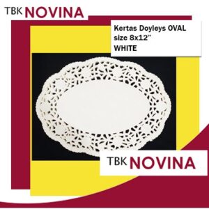 [100pcs] Kertas Doyleys Oval 8" x 12" (White) - Alas Toples Kue / Kertas Renda / Oval
