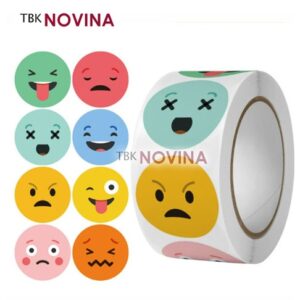 [KODE 144] Stiker Thank You / Label segel Emoji Color 2.5cm (10pcs)