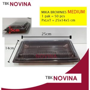 [50 PCS] Mika Brownies M Sedang Pack 50pcs Tray Box kotak Sushi Brownis Medium Murah