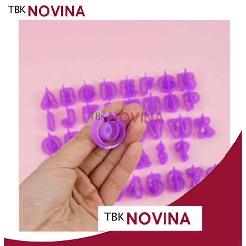 Cetakan Kue Kering Fondant Huruf Angka Alfabet Alphabet 40pcs / Embosser - Image 4
