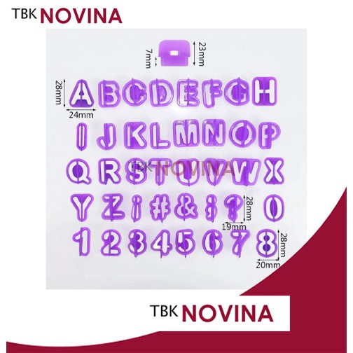 Cetakan Kue Kering Fondant Huruf Angka Alfabet Alphabet 40pcs / Embosser - Image 5