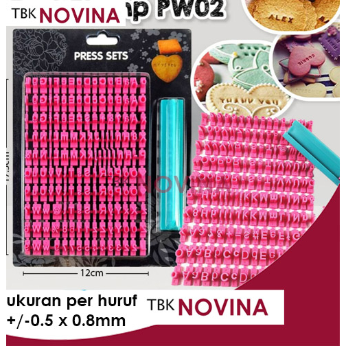 Cetakan Kue Kering Fondant Huruf Angka Alfabet Alphabet 40pcs / Embosser - Image 9