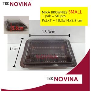 [50PCS] Mika Kue Brownies S Kecil Tray Box Cokelat Cake Brownis Kotak Bronis Murah