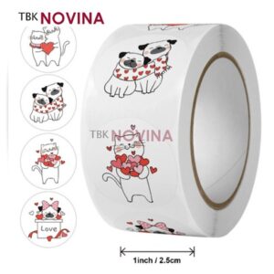 [KODE 123] Stiker Cat & Dog / Label segel Terima kasih 2.5cm (10pcs)