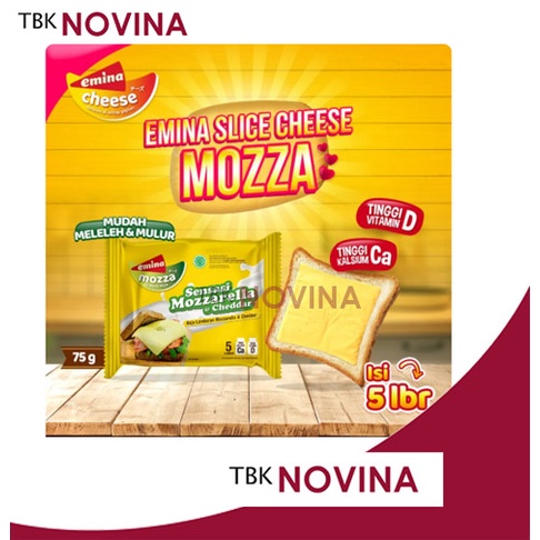 KEJU EMINA MOZZA SLICE 5lbr x 15gr Keju Moza Mozzarella - Image 2
