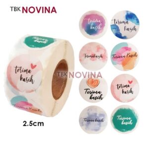 [KODE 143] Stiker Thank You / Label segel Terima kasih 2.5cm (10pcs)