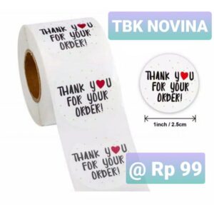 [KODE 01]  Stiker Thank You / Label segel Terima kasih 2.5cm (10pcs)