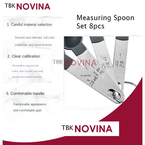 SET 8 PCS SENDOK GELAS TAKAR HANDLE STAINLESS STEEL DESAIN TERBAIK - Image 5