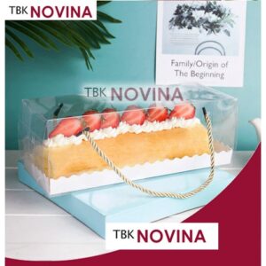 [1 PCS] BOX MIKA TALI / BOX KUE HANDLE / KOTAK KUE ROLL CAKE / KOTAK KUE GULUNG / BOLU GULUNG