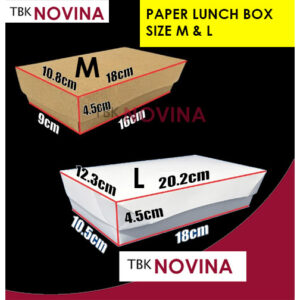 [50 PCS ] PAPER LUNCH BOX KRAFT PUTIH SIZE M & L