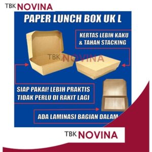 [ 1 DUS = 500 PCS ] PAPER LUNCH BOX KRAFT SIZE L